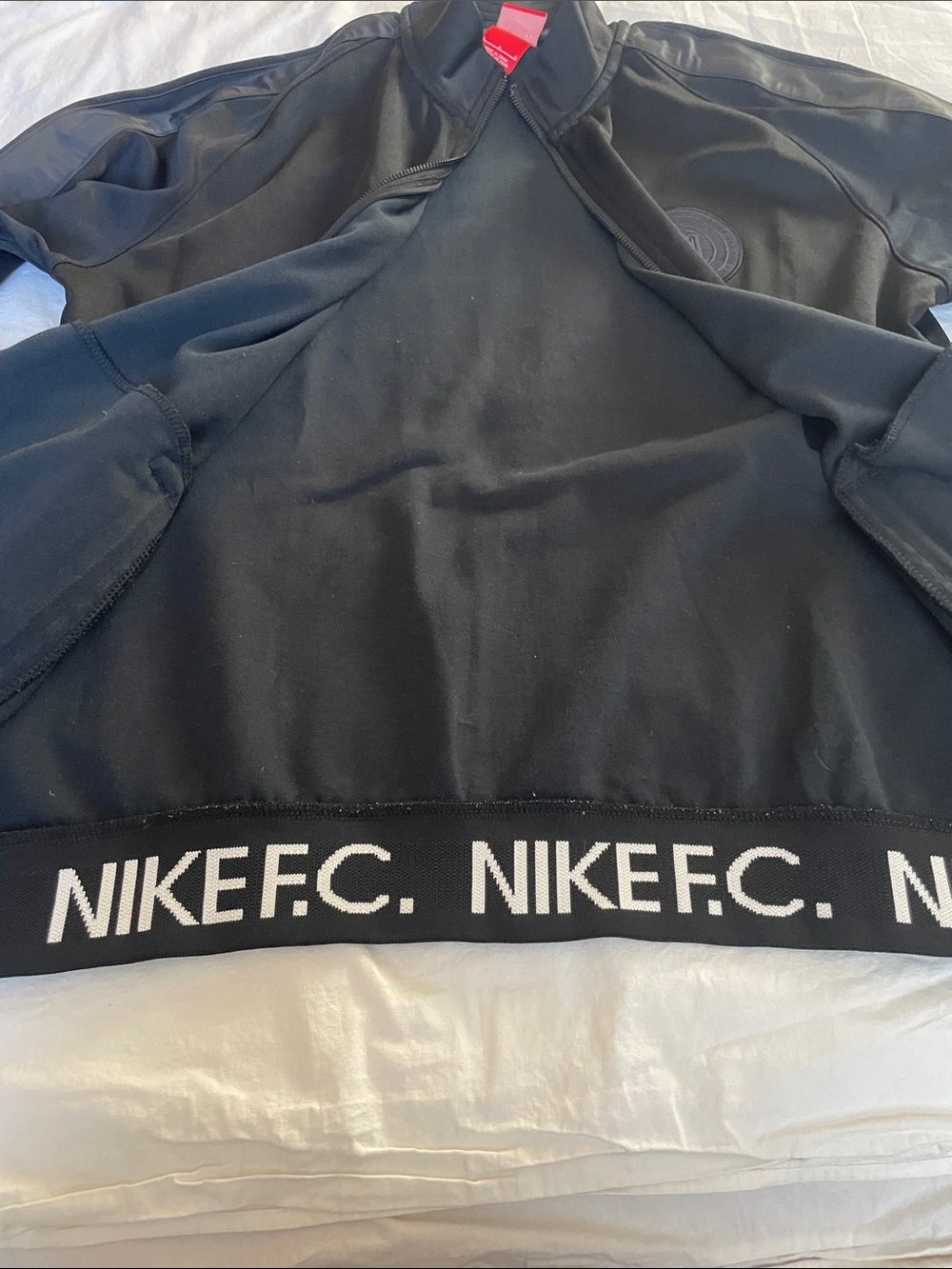 Black Nike  Soccer Jacket Sleek Design with heavy gold-tone zippers